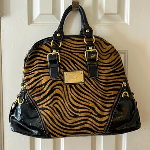 Vintage Guia's 1964 Zebra Animal print Patent Satchel Bag GORGEOUS WOW